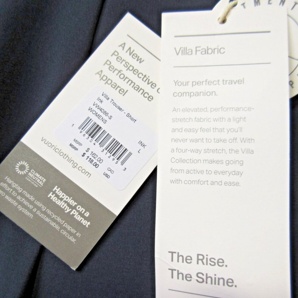 NWT Vuori VW4086 Villa Trouser in Ink Pleated Lightweight Wide Leg Pants L Short - Picture 3 of 5